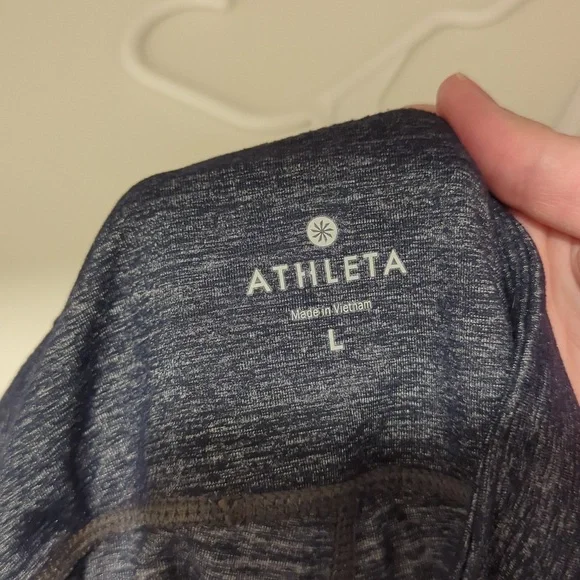 Athleta Chaturanga Leggings Extra Womens Large L Heather Blue Yoga Crop - Picture 3 of 3